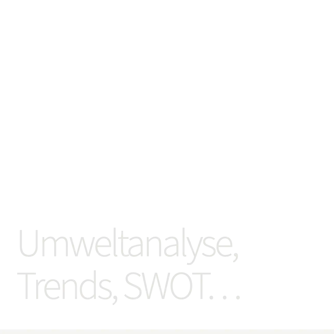 DR. Anton VESPER ist als Kommunikationstrainer auch Unternehmensberater. Beispiel: Umweltanalysen durchführen, Stakeholderanalysen machen, Trends für meine Branche beobachten, SWOT Matrix erarbeiten.